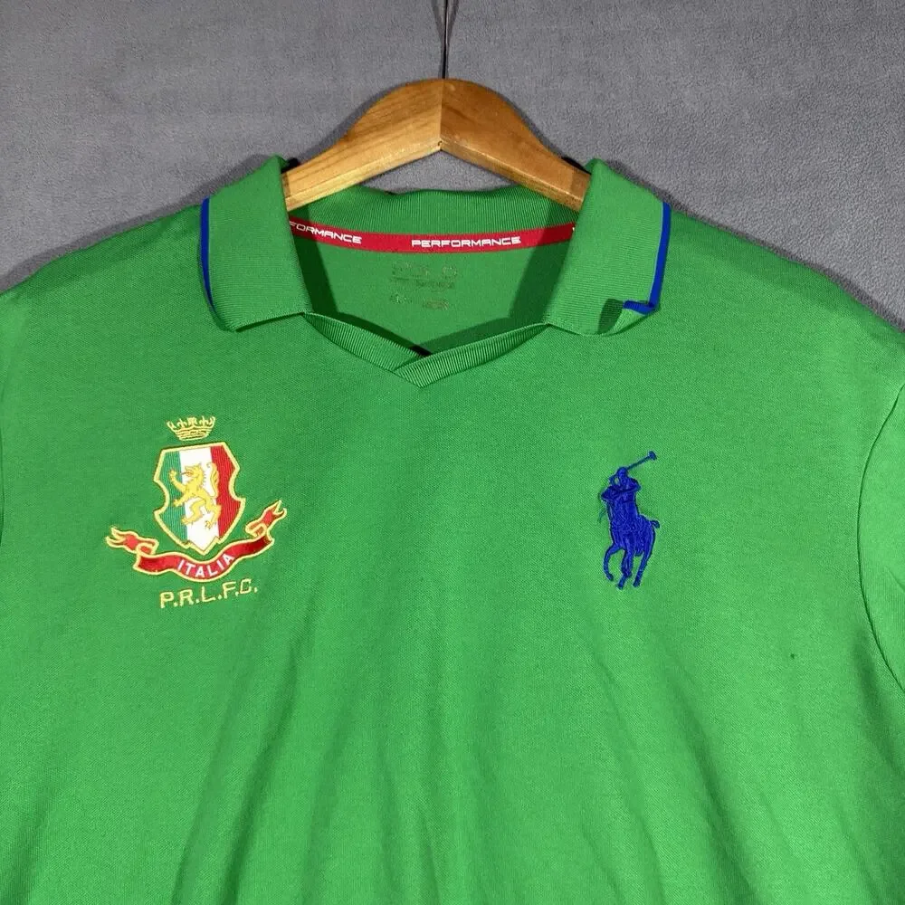 Polo Ralph Lauren Performance Big Pony Polo Shirt Crest Mens 2XL Green Italia